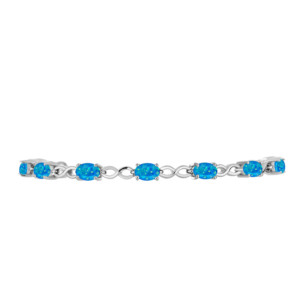 Pulsera de Plata con Ópalo Azul Paraiba de Etiopía