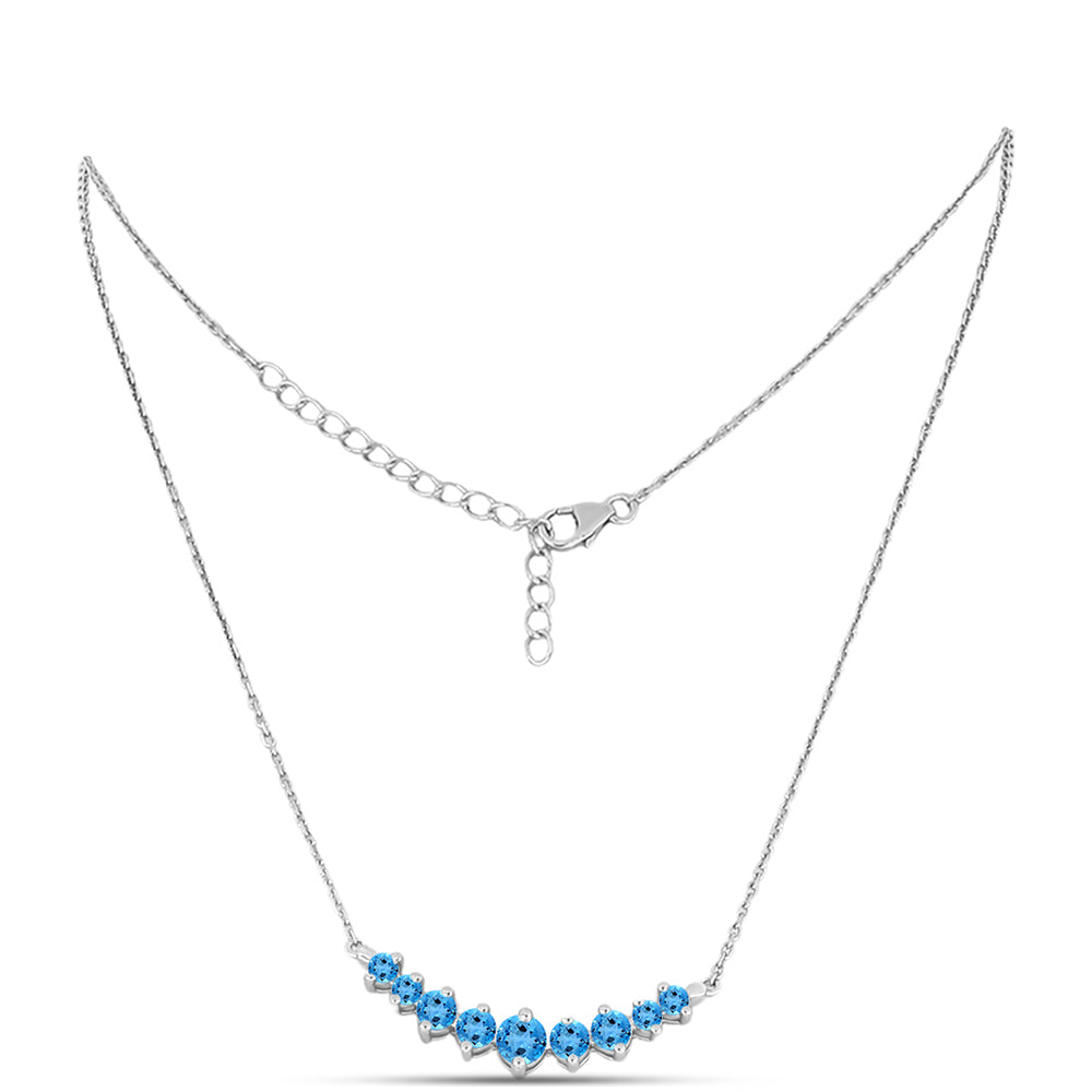 Collar de Plata con Topacio Azul Suizo
