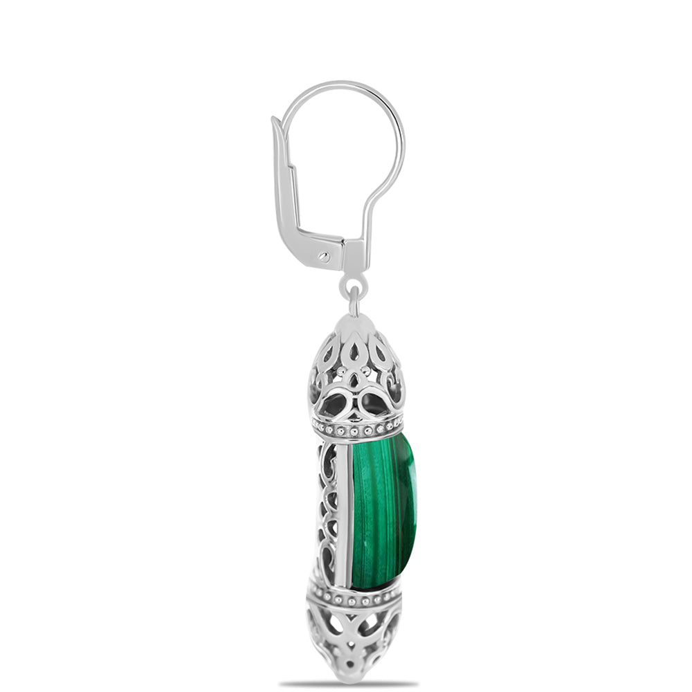 Pendientes de Plata con Malaquita