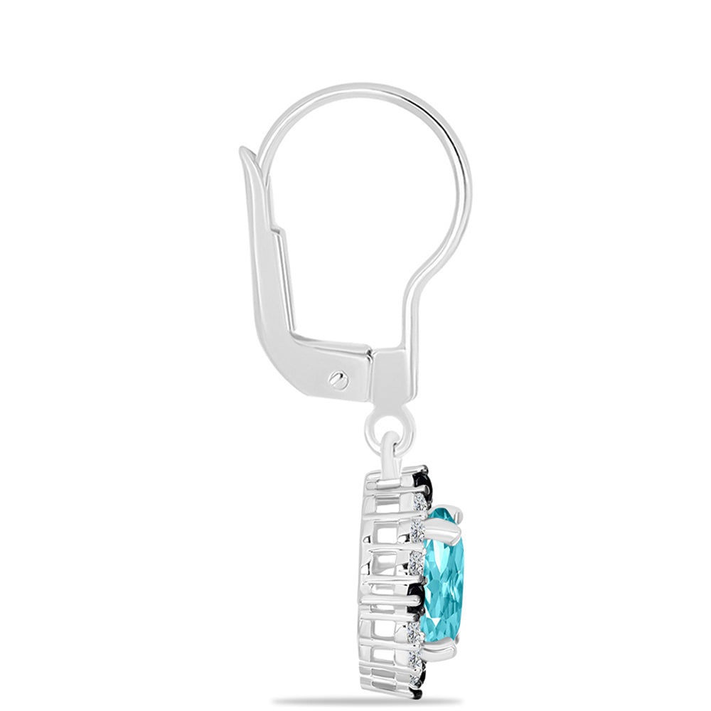 Pendientes de Plata con Cuarzo Paraiba y Espinela Negra