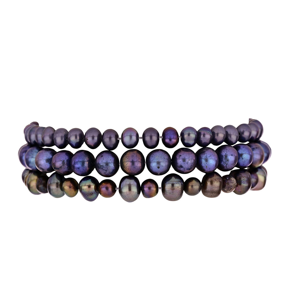 Conjunto Pepita con Perla Negra Cultivada de Agua Dulce ( Pulsera )