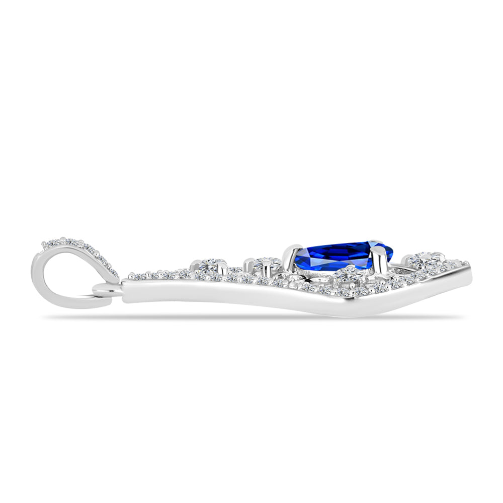 Colgante de Plata con Zafiro Azul Australiano y Topacio Blanco