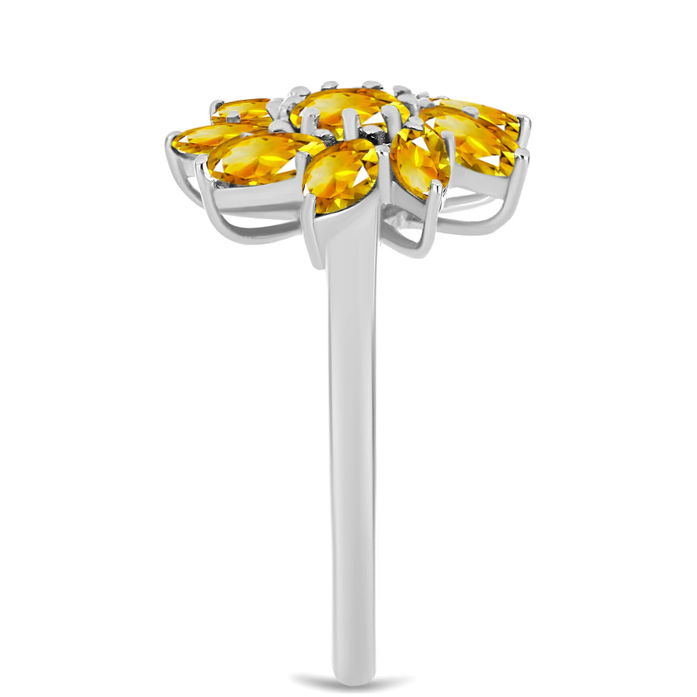 Anillo de Plata con Citrino de los Montes Urales