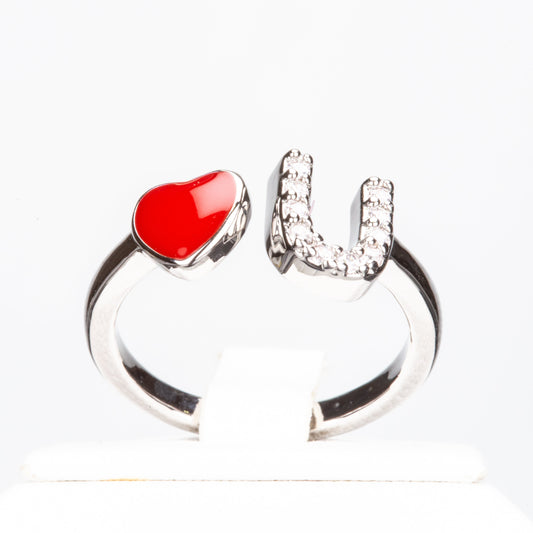 Anillo de Aleación Bañado en Oro con Cristal Emporia® Rojo