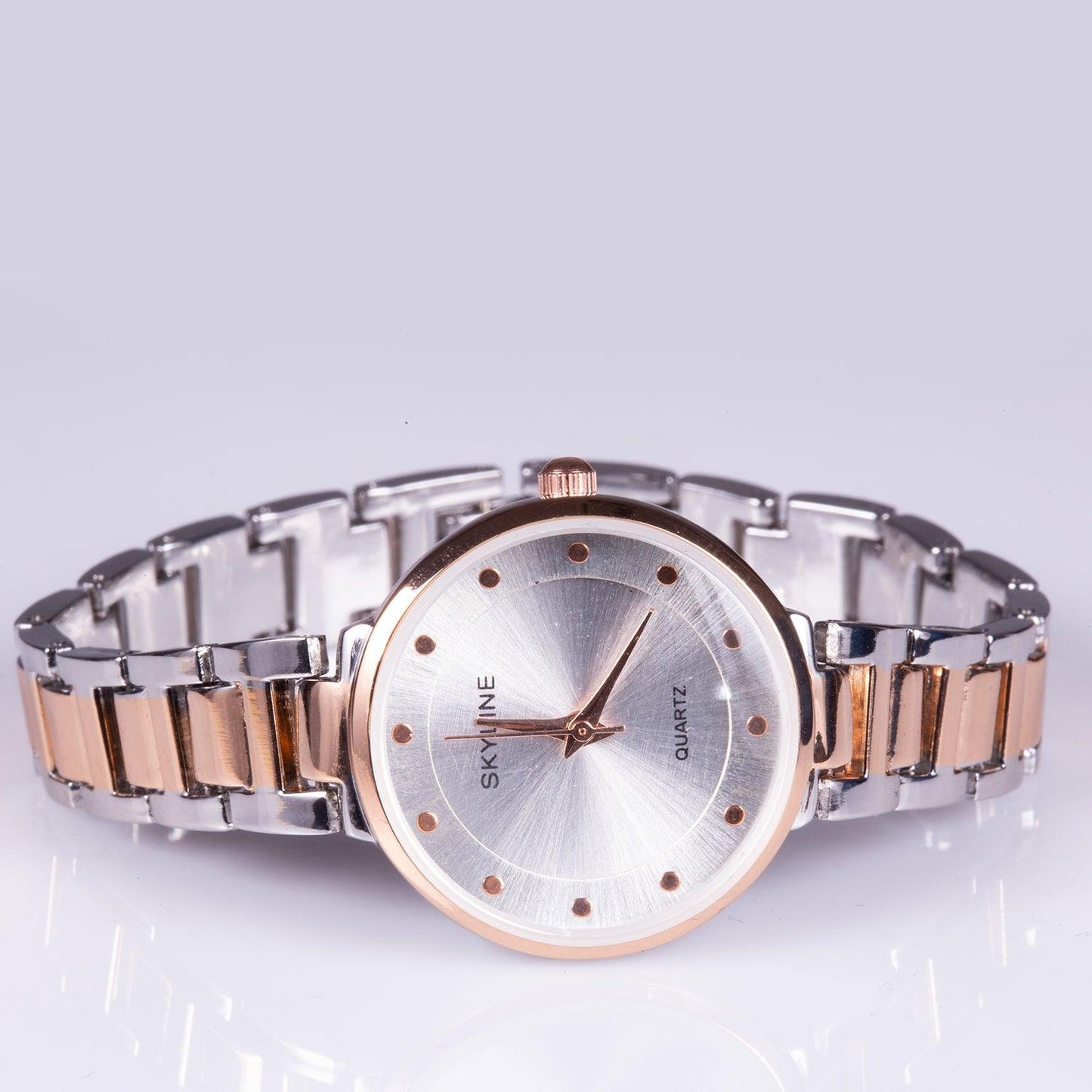 Reloj bañado en aleación de Oro blanco y rosa