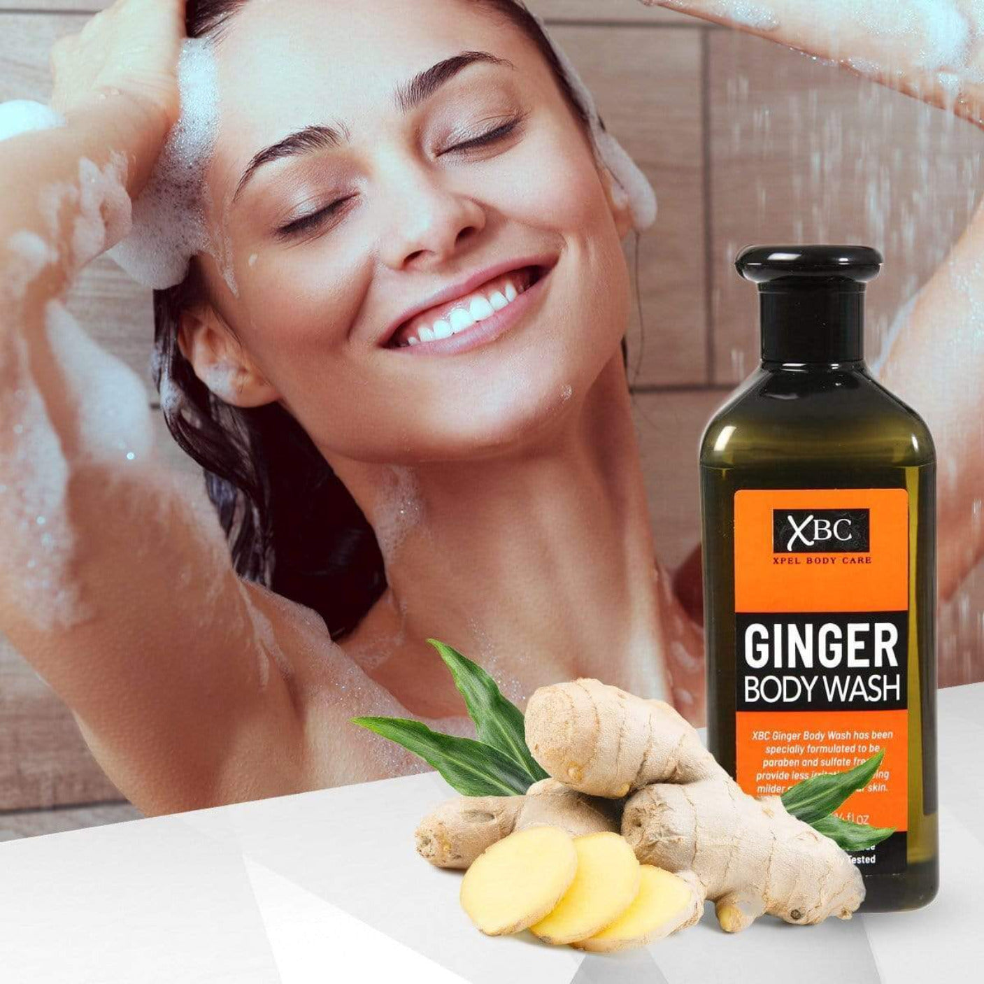 Gel de Ducha Refrescante con Jengibre, Cuerpo y Cabello, 400 ml