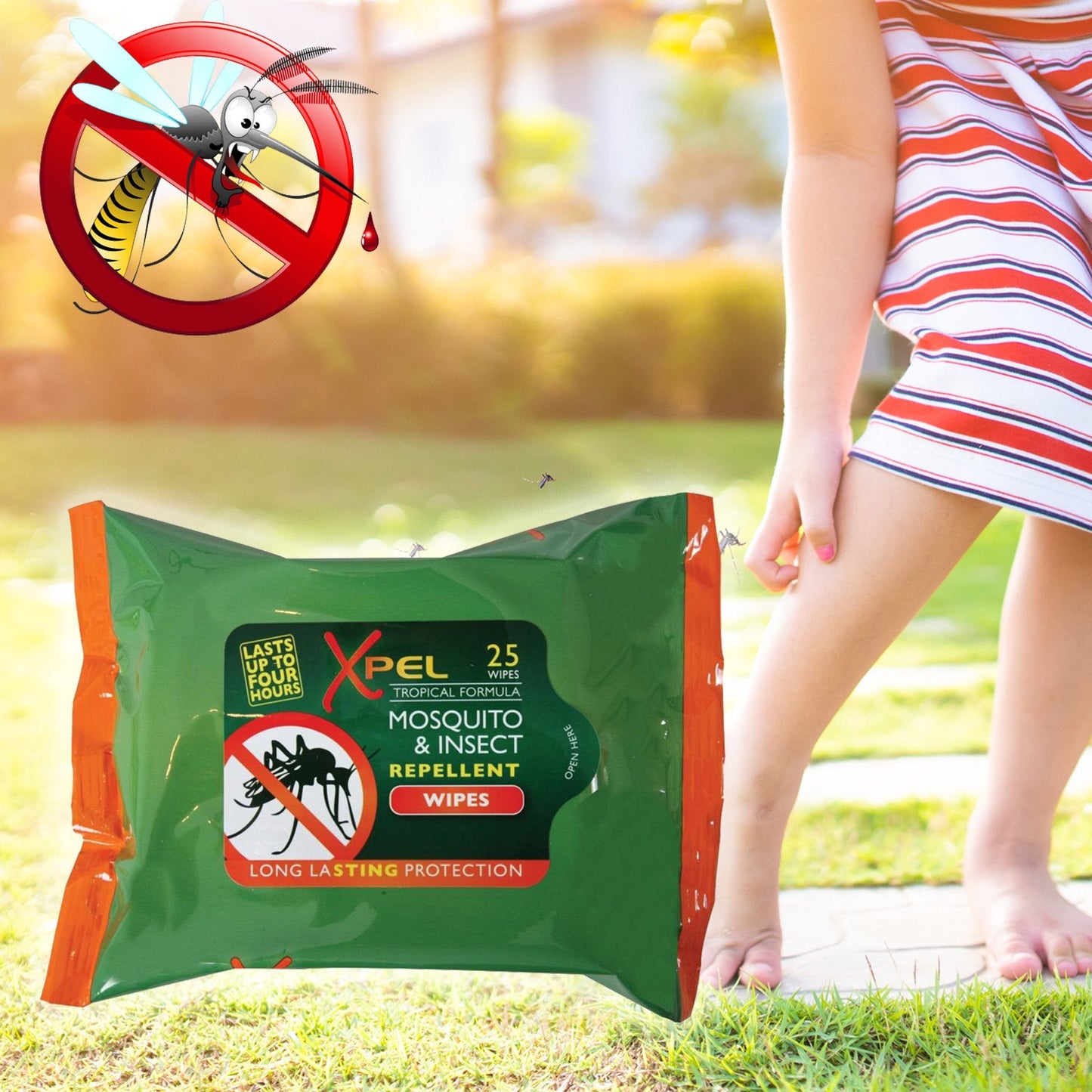 Toallitas Repelentes de Mosquitos e Insectos de ultra larga duración - 25 uds