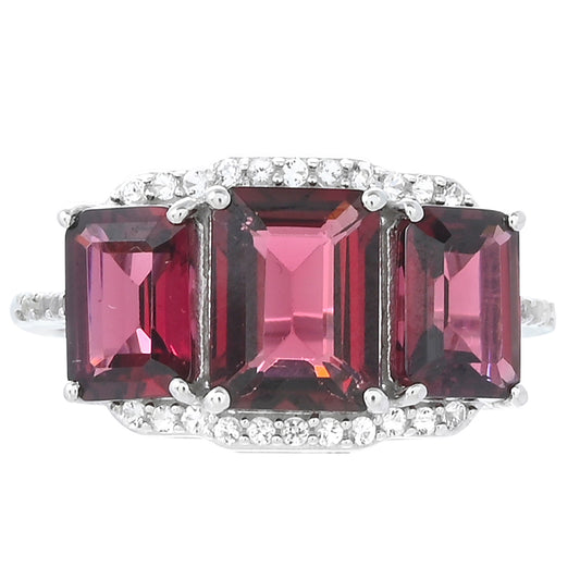 Anillo de Plata con Granate Rodolita