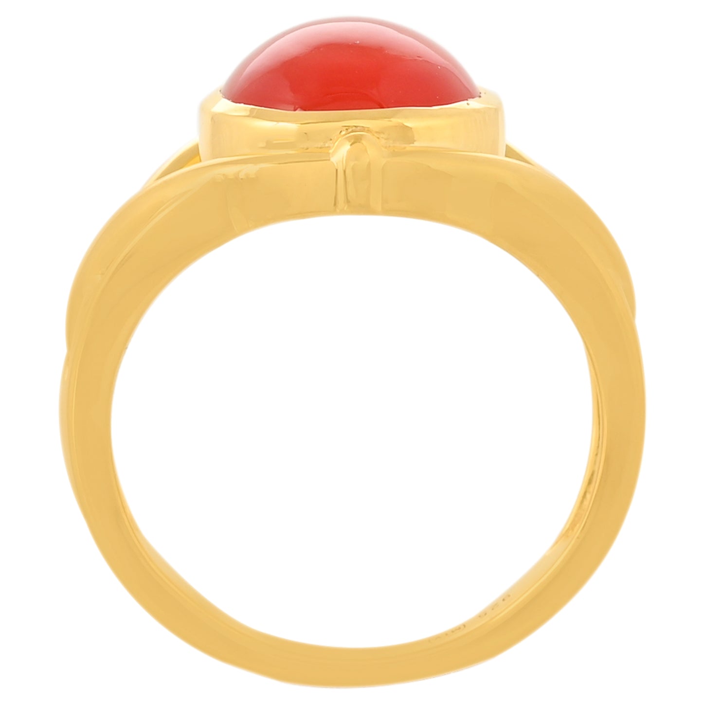 Anillo de Plata Bañada en Oro con Cornalina