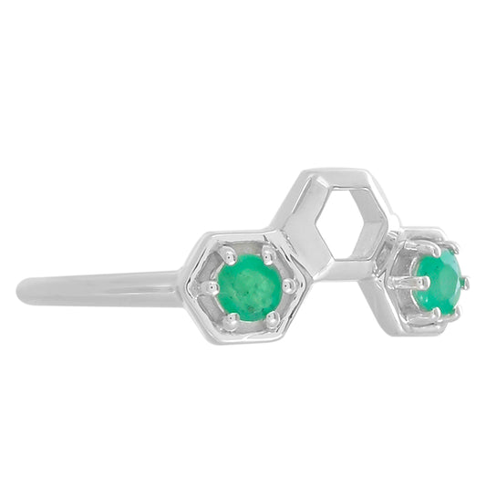 Anillo de Plata con Esmeralda de Brasil