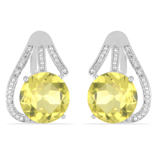 Pendientes de Plata con Diáspora artificial y Topacio Blanco