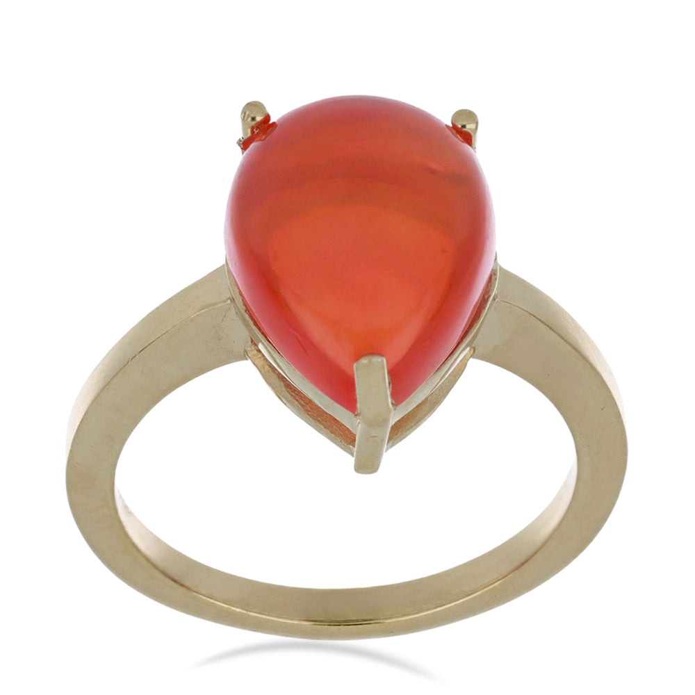 Anillo de Plata Bañada en Oro con Ópalo Naranja de Lega Dembi