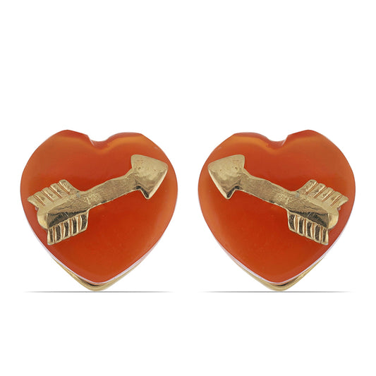 Pendientes de Plata Bañada en Oro con Cornalina de Tagebau