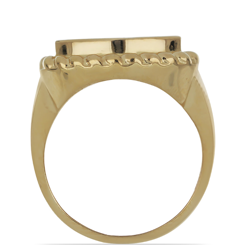 Anillo de Plata Bañada en Oro con Coral de Esponja Roja