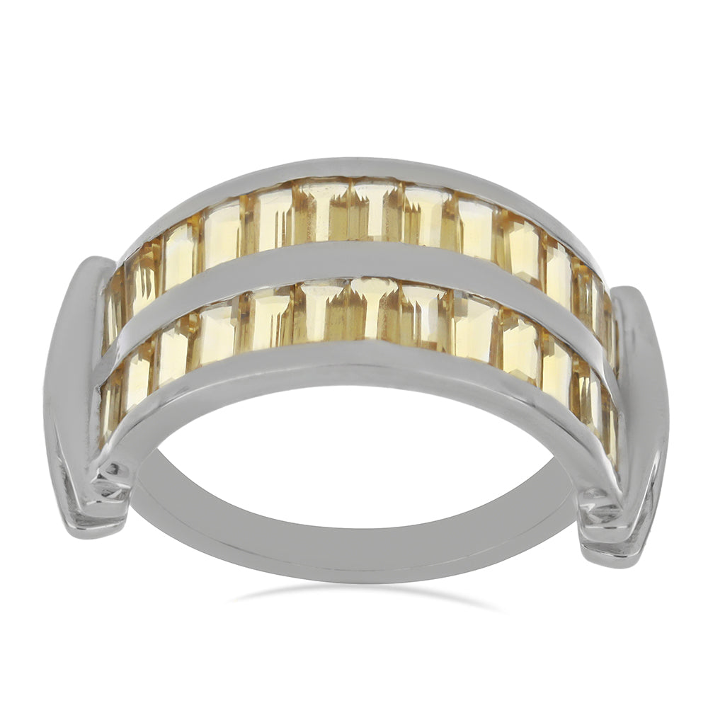 Anillo de Plata con Citrino de los Montes Urales