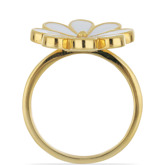 Anillo de Plata Bañada en Oro con Esmalte