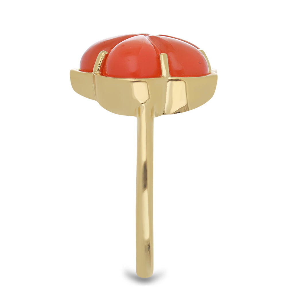 Anillo de Plata Bañada en Oro con Cornalina de Tagebau