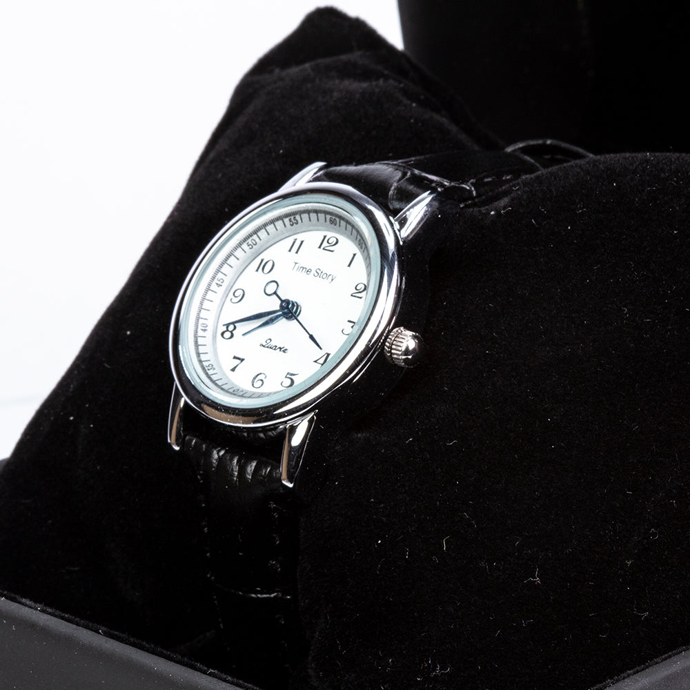 Reloj de Aleación Bañado en Oro con Cristal Emporia® Blanco