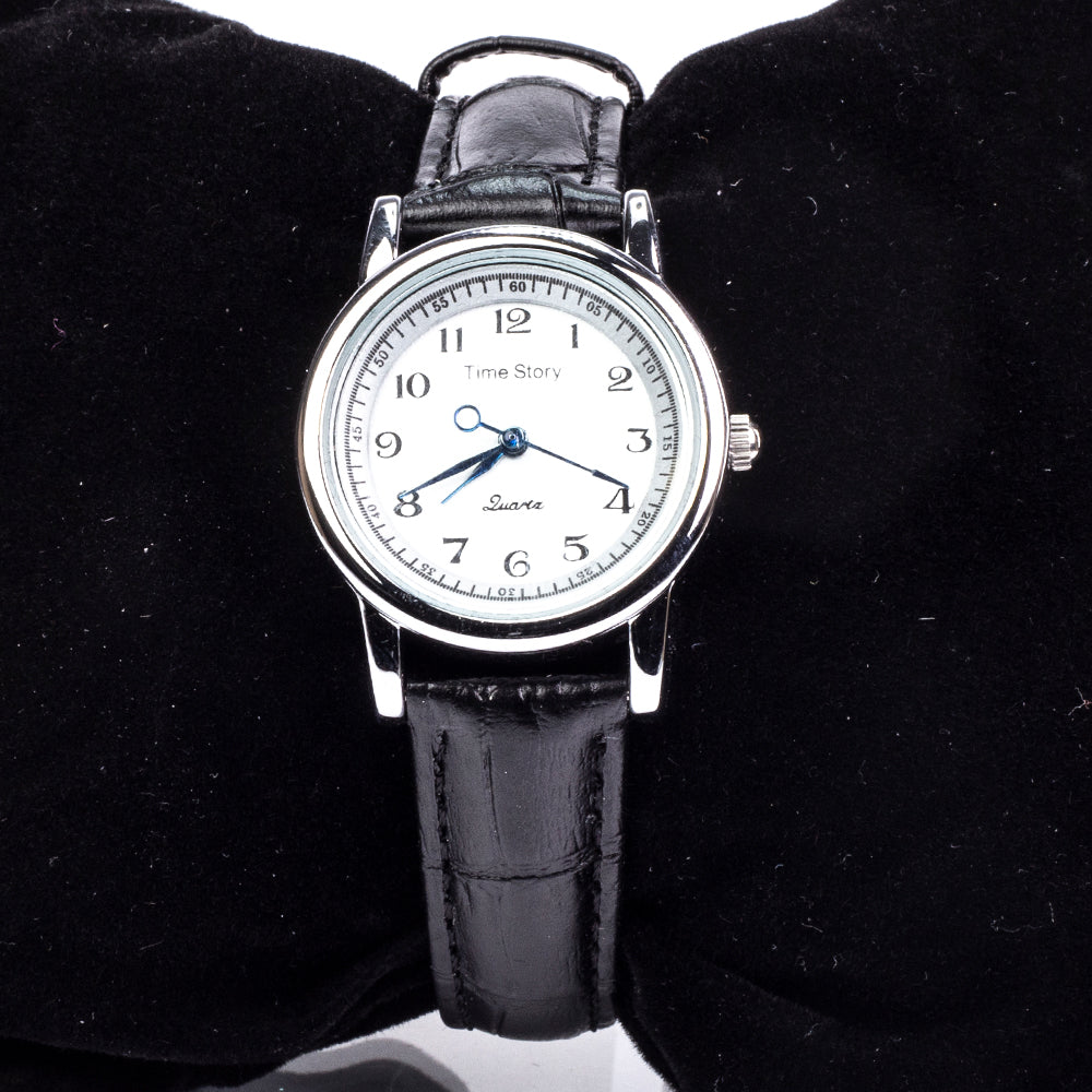 Reloj de Aleación Bañado en Oro con Cristal Emporia® Blanco 9 