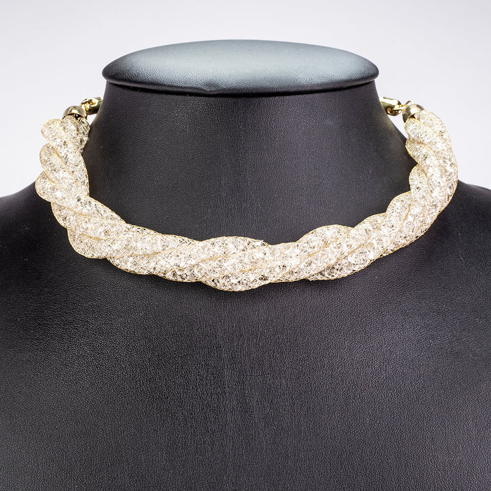 Collar de Aleación Bañado en Oro con Cristal Emporia® Blanco 1 