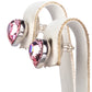 Conjunto de Aleación Bañado en Oro con Cristal Emporia® Blanco y Cristal Emporia® Rosa ( Pendientes +Pulsera )