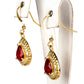 Conjunto de Aleación Bañado en Oro con Cristal Emporia® Rojo ( Collar +Pendientes +Anillo )