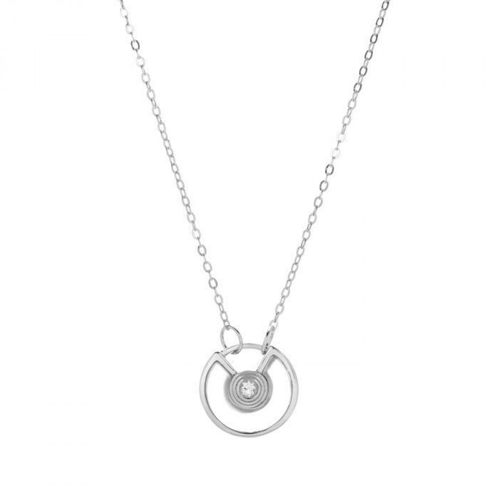 Collar de Plata con Ónix Blanco y Topacio Blanco 1 