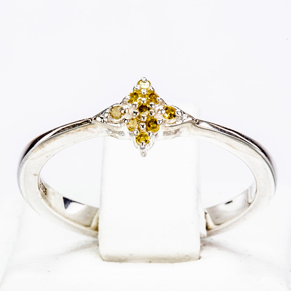 Anillo de Plata con Diamante Amarillo 5 