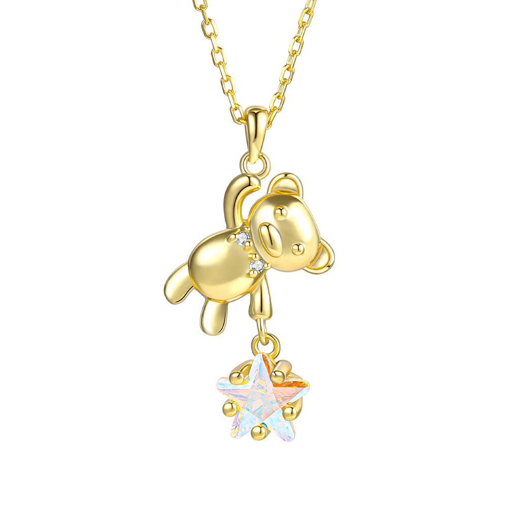 Collar de Aleación Bañado en Oro con Cristal Emporia® Blanco 1 