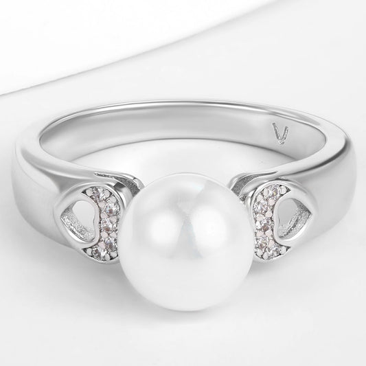 Anillo de Aleación Bañado en Oro con Cristal Emporia® Blanco