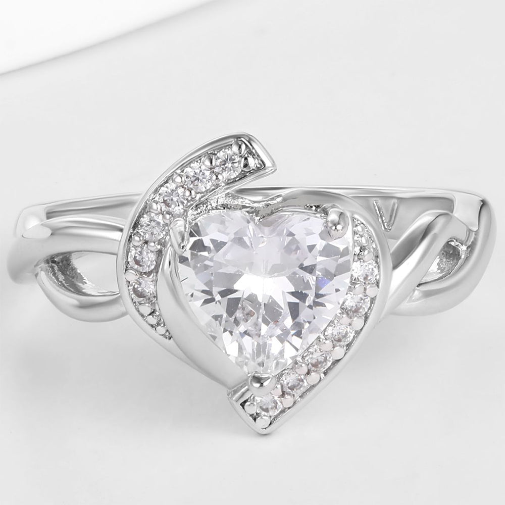 Anillo de Aleación Bañado en Oro con Cristal Emporia® Blanco 1 