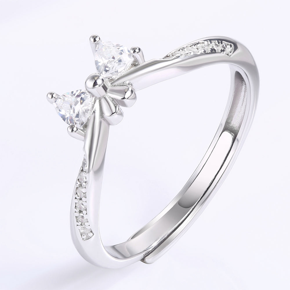 Anillo de Aleación Bañado en Oro con Cristal Emporia® Blanco