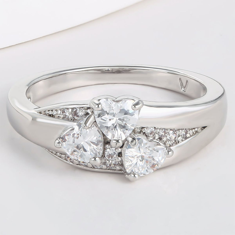 Anillo de Aleación Bañado en Oro con Cristal Emporia® Blanco 1 