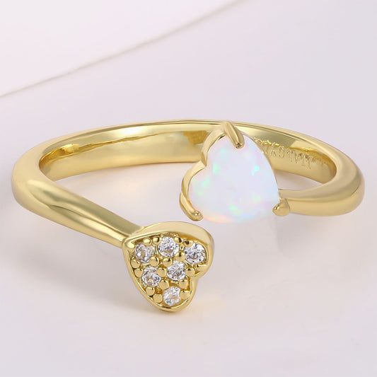 Anillo de Aleación Bañado en Oro con Cristal Emporia® Blanco