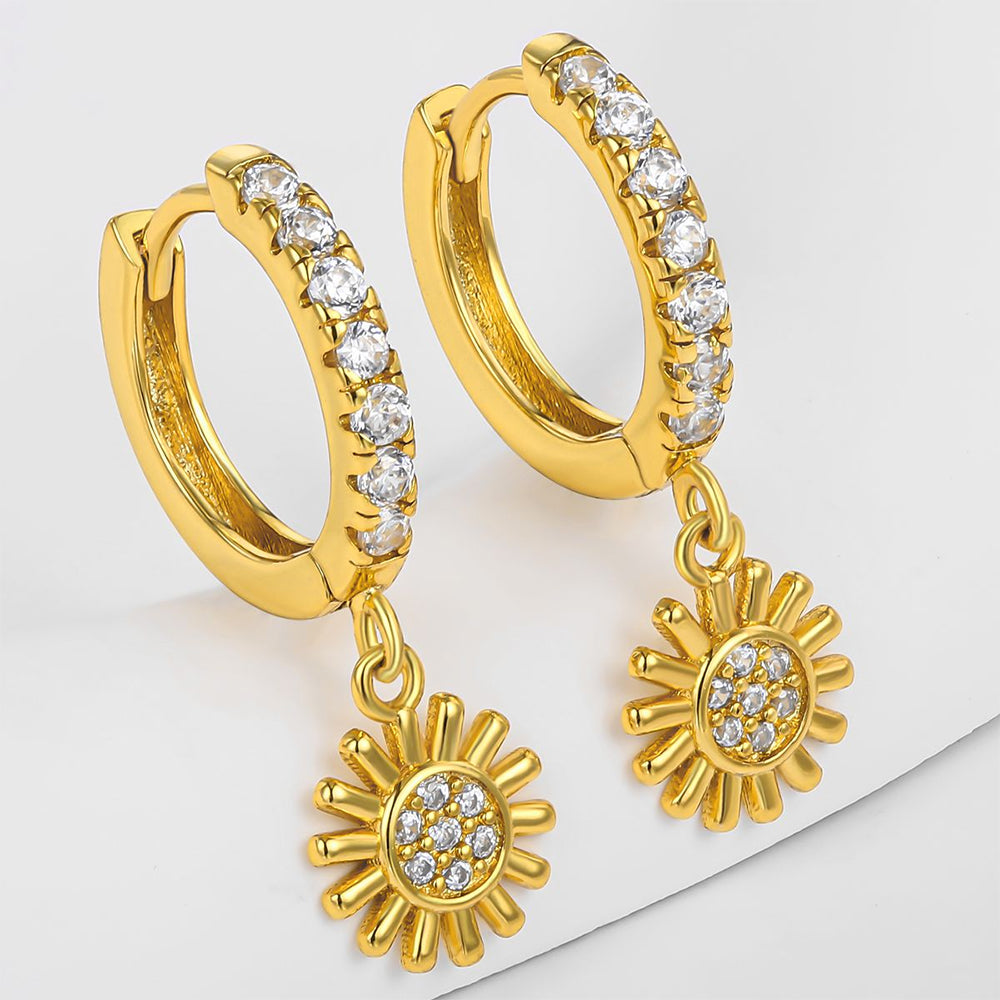 Pendientes de Aleación Bañado en Oro