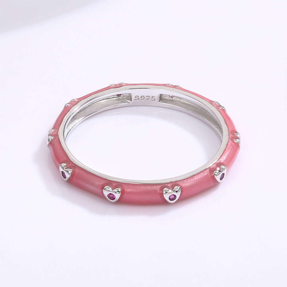 Anillo de Aleación Bañado en Oro con Cristal Emporia® Blanco y Esmalte