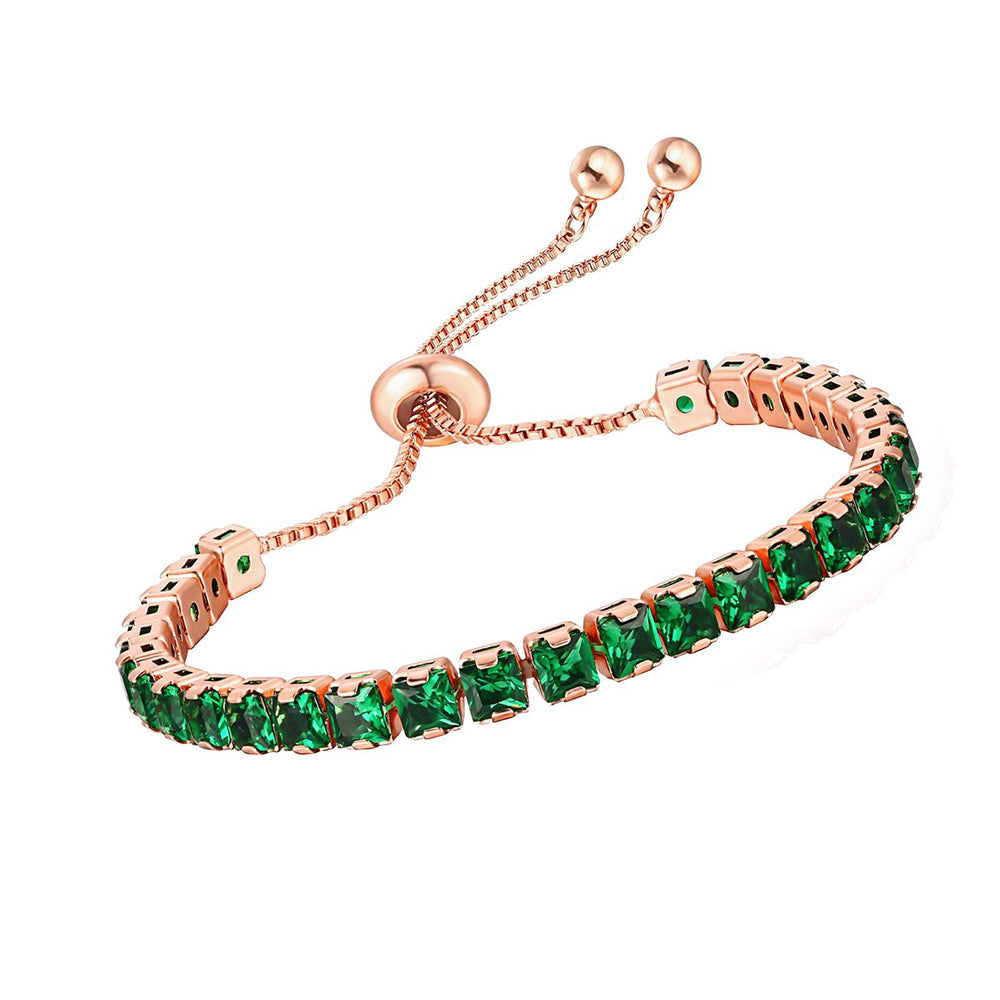 Pulsera de Aleación Bañado en Oro con Cristal Emporia® Verde 1 