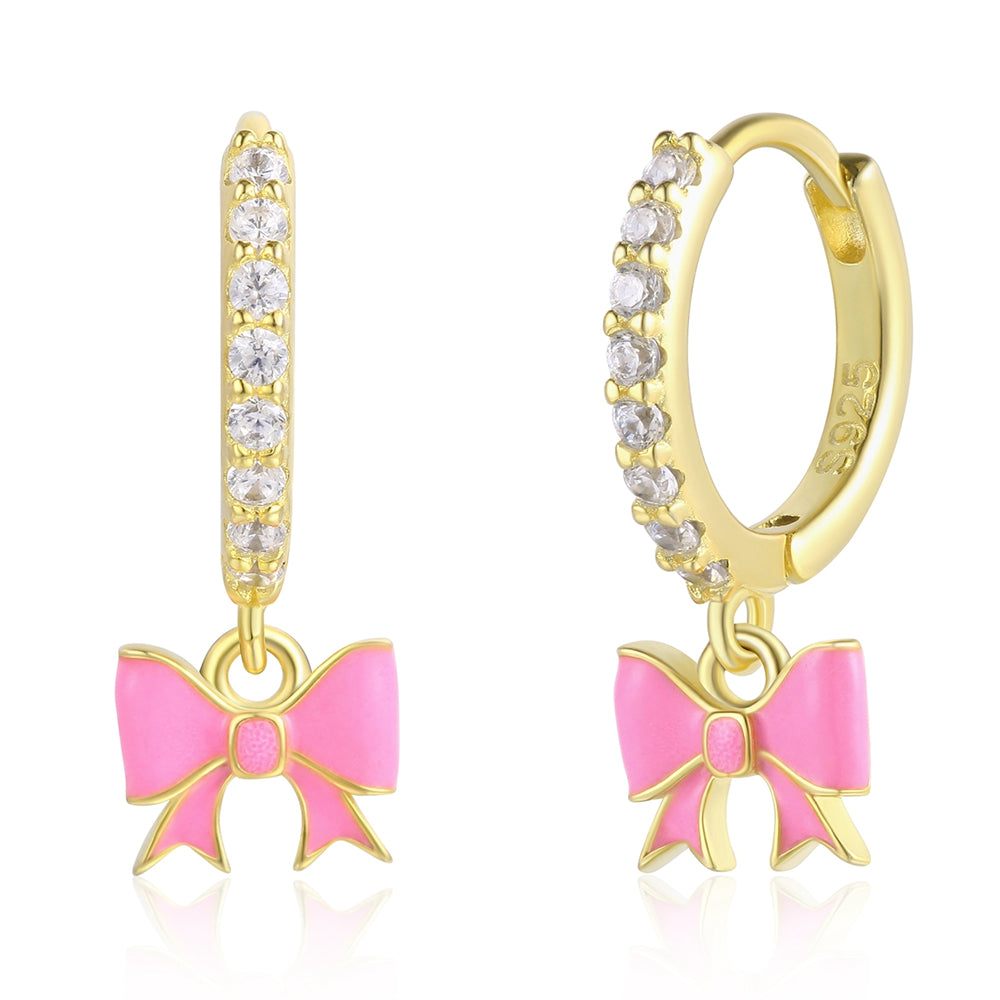 Pendientes de Aleación Bañado en Oro con Cristal Emporia® Rosa 1 