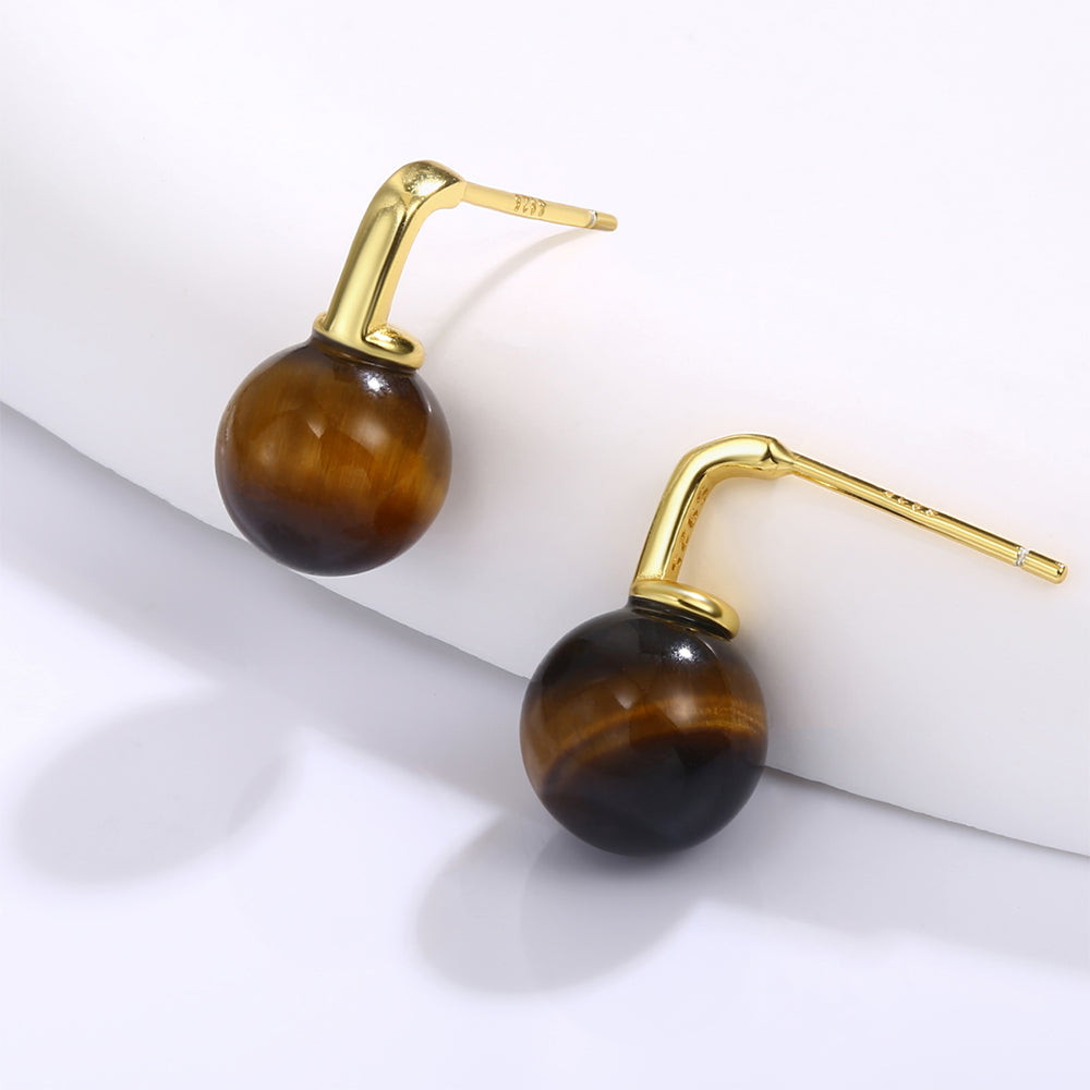 Pendientes de Aleación Bañado en Oro con Cristal Emporia® Marrón 1 