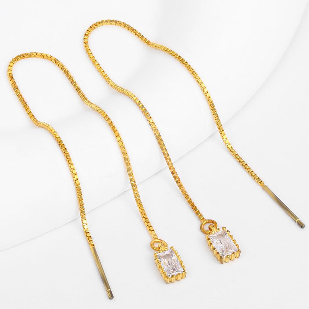 Pendientes de Aleación Bañado en Oro con Cristal Emporia® Blanco 1 