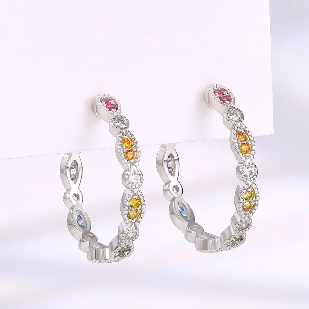 Pendientes de Aleación Bañado en Oro con Cristal Emporia® Amarillo y Cristal Emporia® Blanco