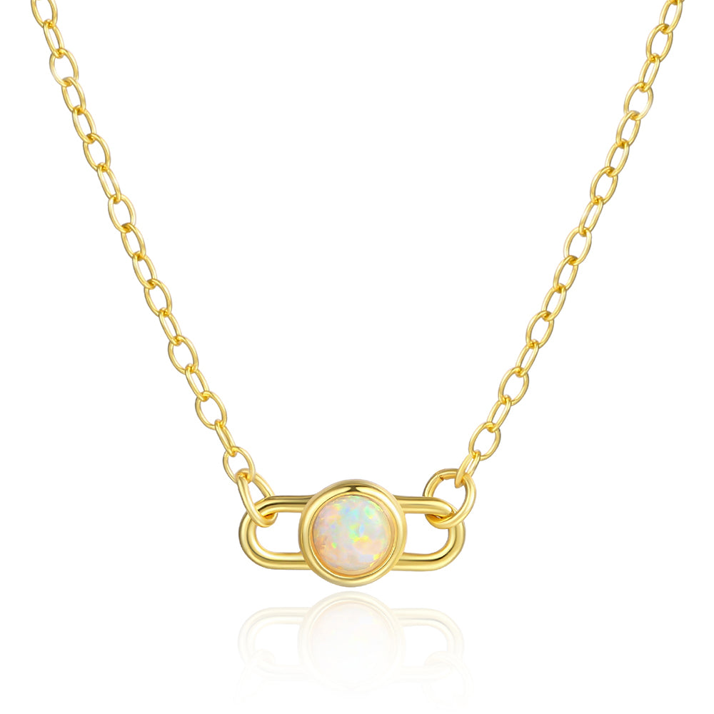 Collar de Aleación Bañado en Oro con Cristal Emporia® Blanco 1 