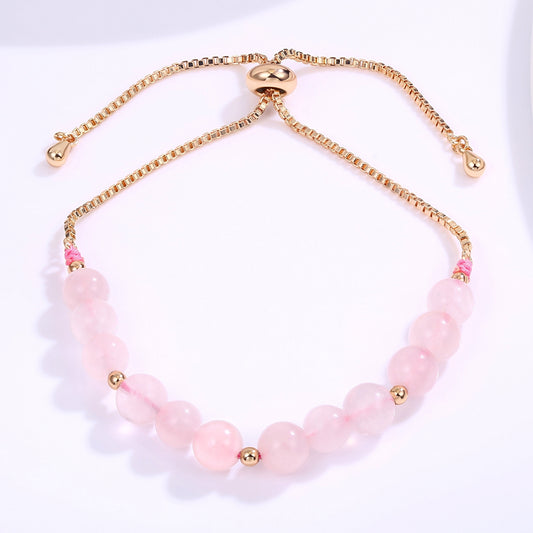 Pulsera de Aleación Bañado en Oro con Cristal Emporia® Rosa