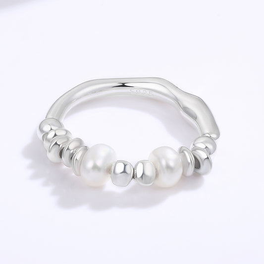 Anillo de Aleación Bañado en Oro con Cristal Emporia® Blanco