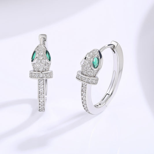 Pendientes de Aleación Bañado en Oro con Cristal Emporia® Verde y Cristal Emporia® Blanco