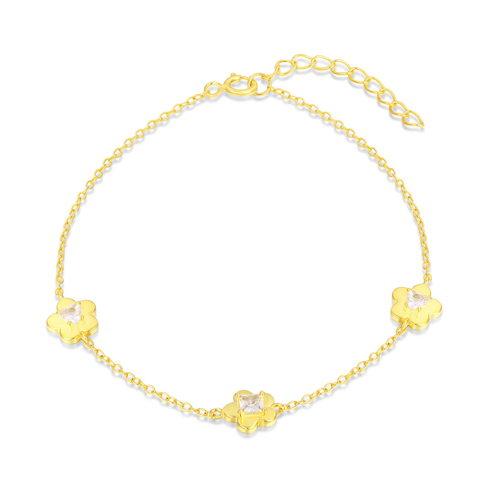 Pulsera de Aleación Bañado en Oro con Cristal Emporia® Blanco
