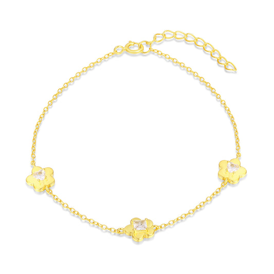 Pulsera de Aleación Bañado en Oro con Cristal Emporia® Blanco