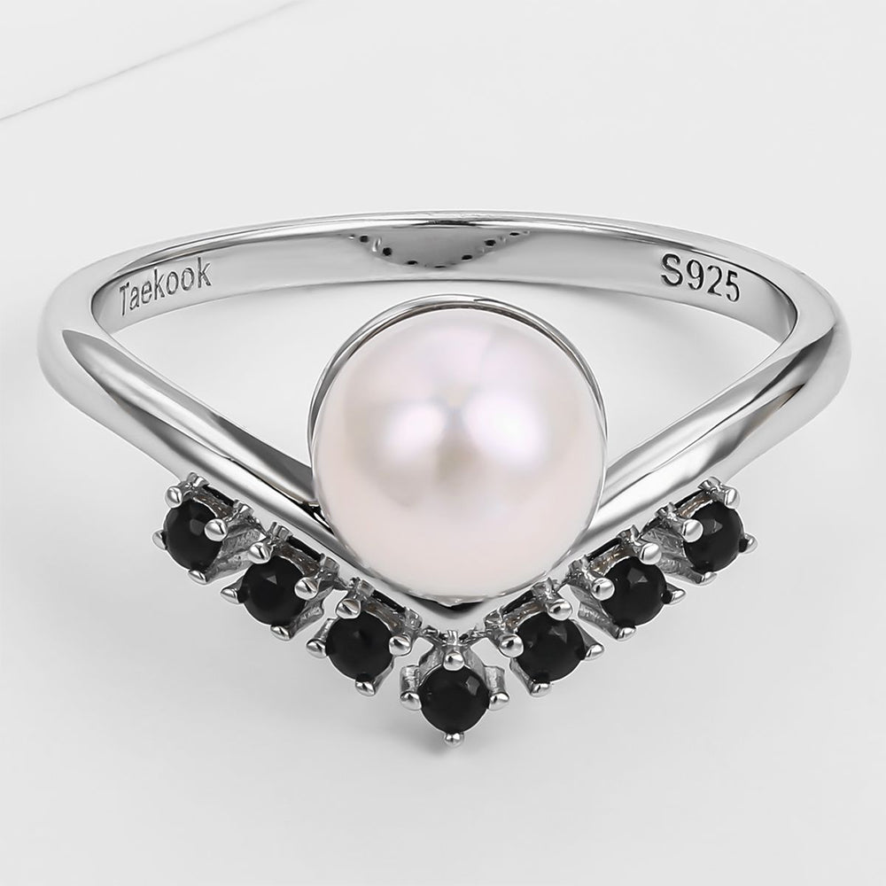 Anillo de Aleación Bañado en Oro con Cristal Emporia® Negro 1 