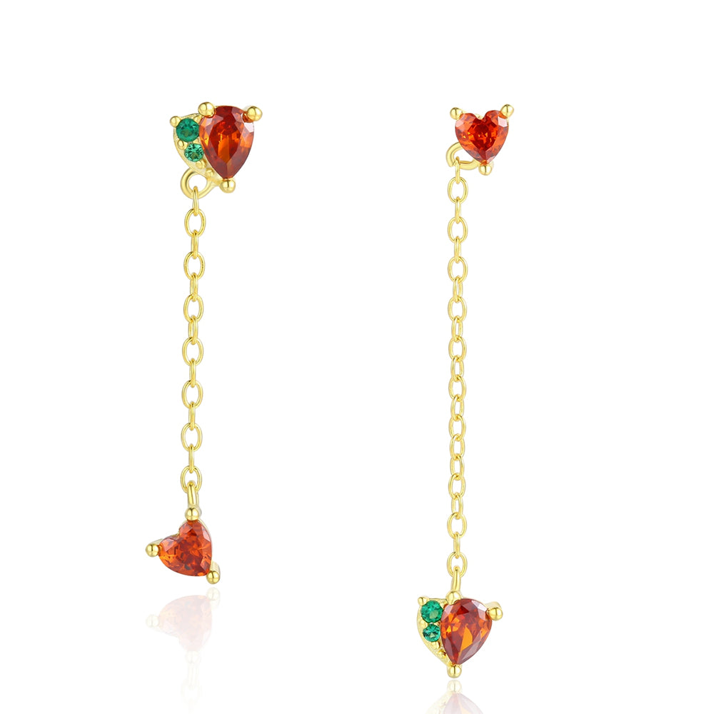 Pendientes de Aleación Bañado en Oro con Cristal Emporia® Rojo y Cristal Emporia® Verde 1 