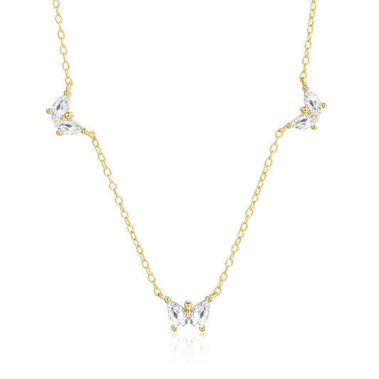 Collar de Aleación Bañado en Oro con Cristal Emporia® Blanco